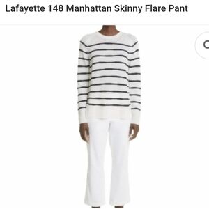 Lafayette 148 Manhattan Flare Pant 4 Ankle Length Dress Slacks Cropped Trouser S